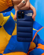 Load image into Gallery viewer, iPhone The Puffer Case Navy Blue

